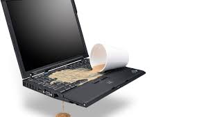 Laptop with Coffee Spill